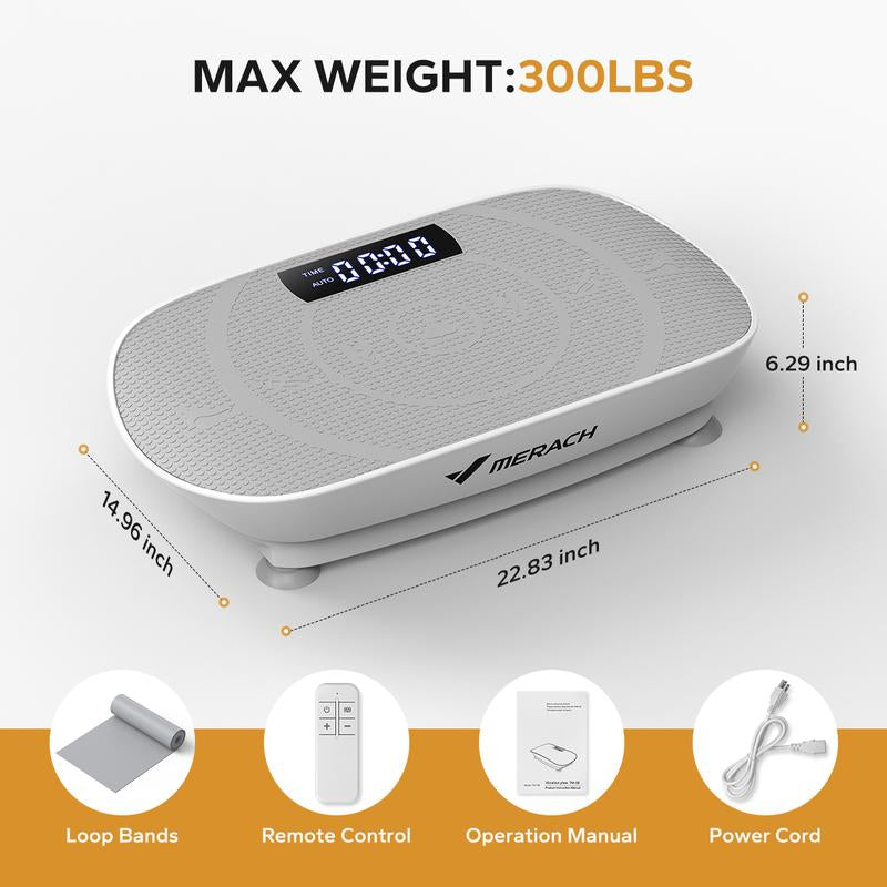 MERACH Vibration Plate Exercise Machine, Lymphatic Drainage Machine, Whole Body Workout Vibration Platform for Wellness and Fitness Home Gym Equipment