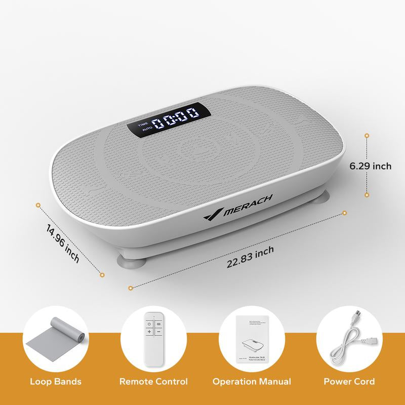 MERACH Vibration Plate Exercise Machine, Lymphatic Drainage Machine, Whole Body Workout Vibration Platform for Wellness and Fitness Home Gym Equipment