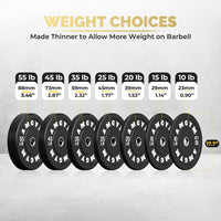 2 Inch Bumper Plates，10-500Lbs，Barbell Rubber Olympic Weight Plates Set for Home Gym, Strength Training & Weight Lifting, Multiple Options Colors